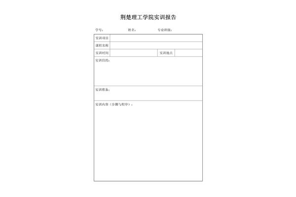 实训报告模板
