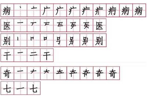 车的笔顺笔画