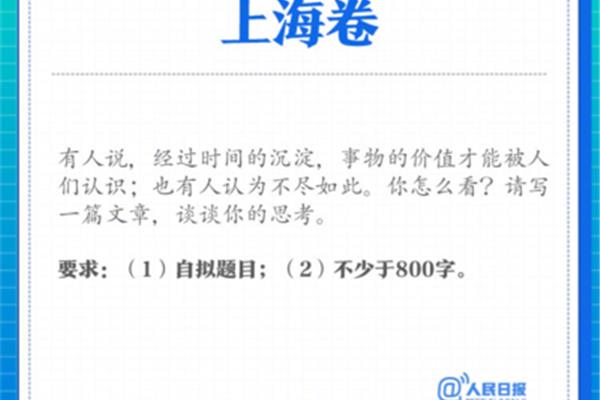 上海高考作文题目
