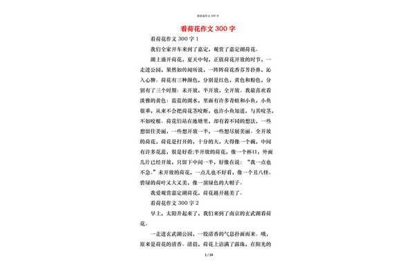 荷花作文300字