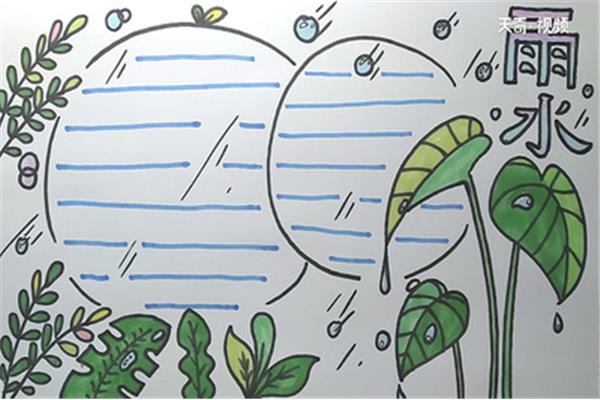 雨水手抄报