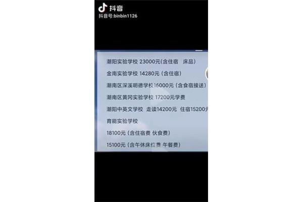 潮阳实验学校学费
