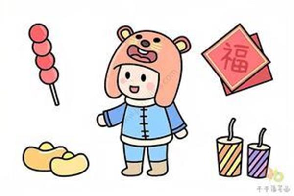 元旦简笔画
