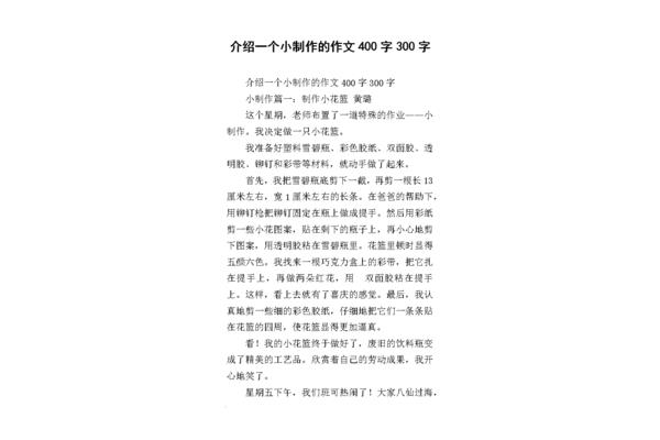 我的小制作作文