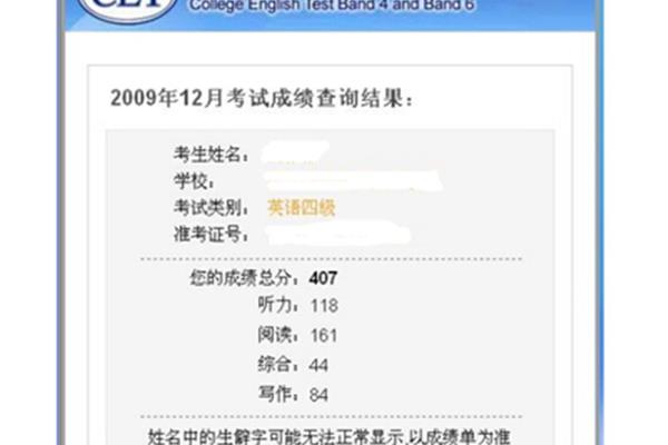 四级查成绩