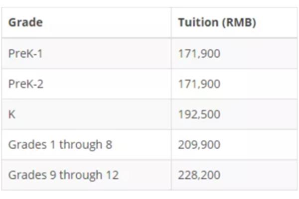 国际学校一年学费多少