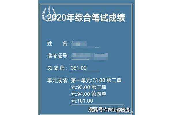 执业医师成绩