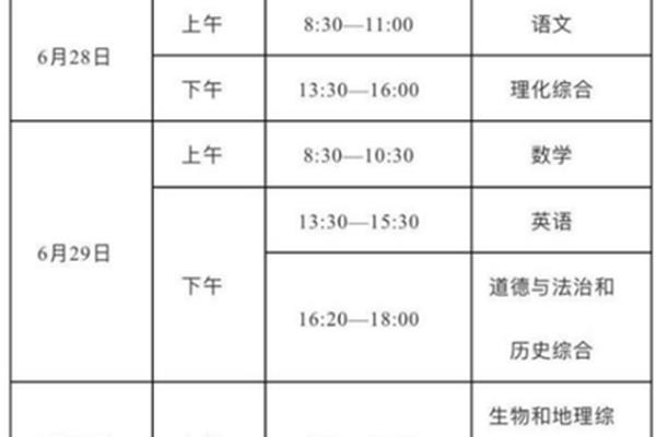 中考考几天