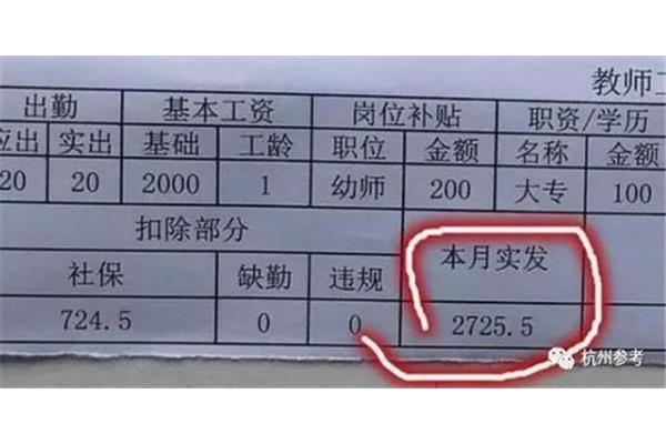 杭州教师工资