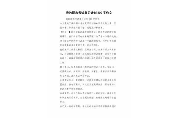 复习计划作文
