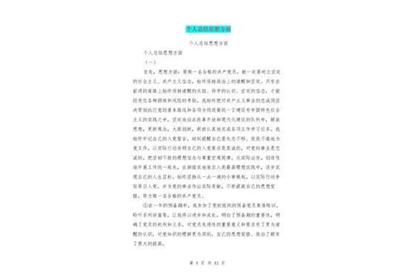 个人思想总结