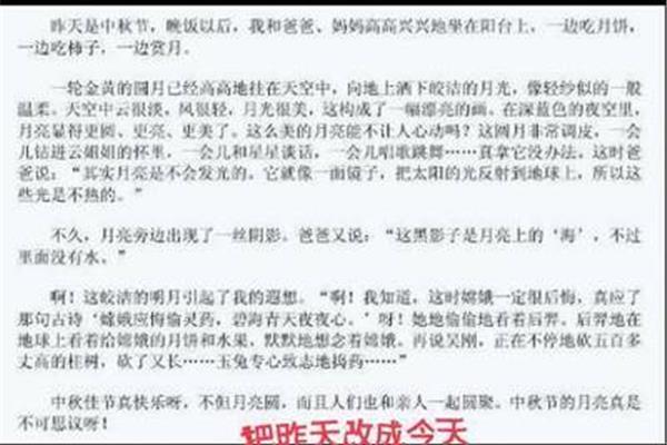 中秋记事作文
