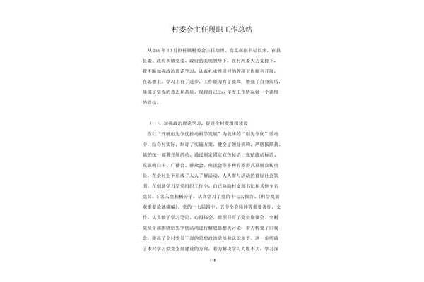 村工作总结