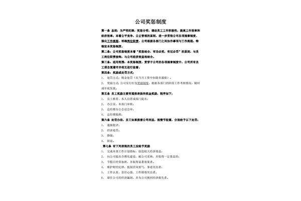 公司奖惩制度