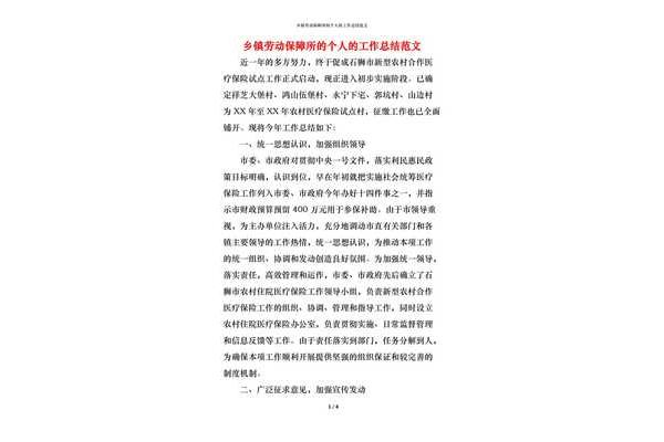 劳动保障总结