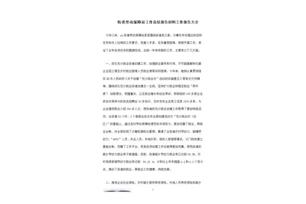 劳动保障总结
