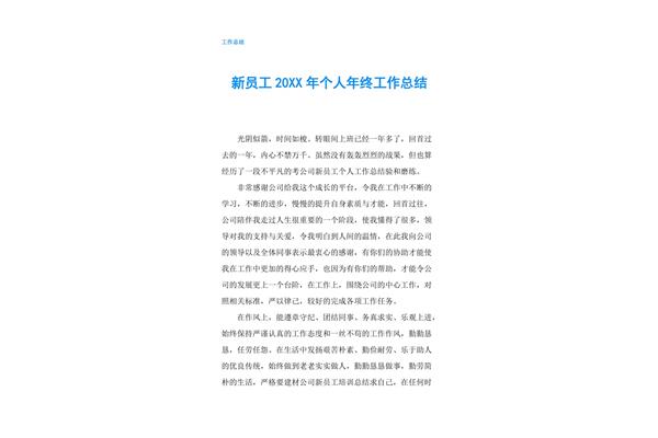 新员工年终总结