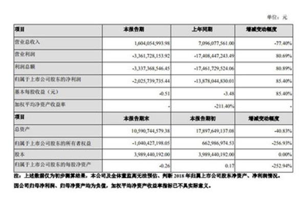 亏损情况说明