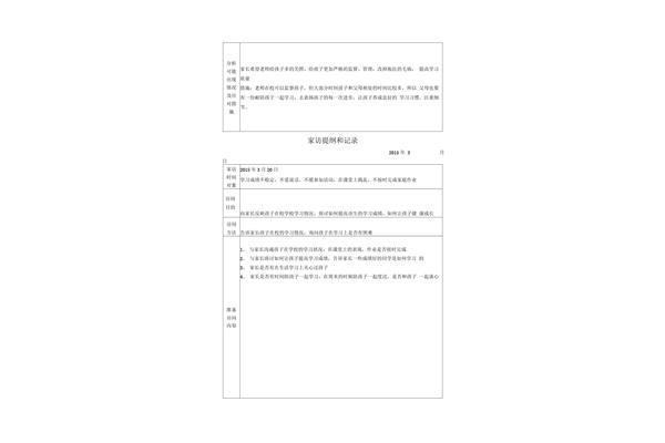 家访提纲和记录