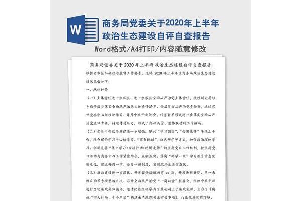 政治生态自查报告