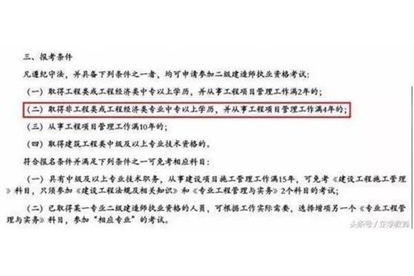 二建考试报考条件