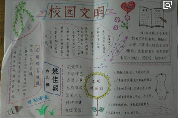文明校园手抄报