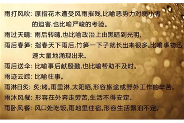 描写雨的成语