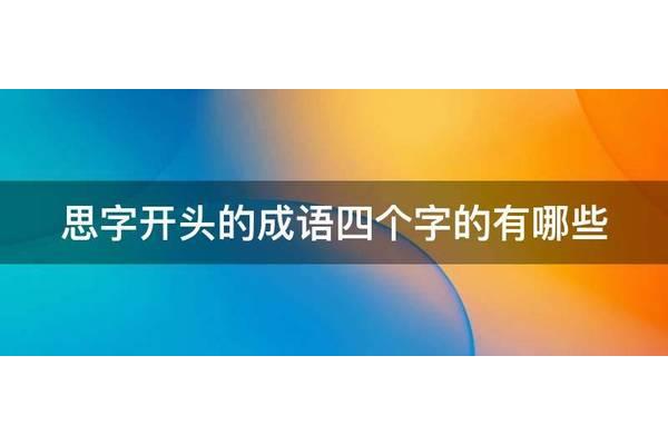 思开头的成语