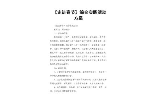 春节活动方案