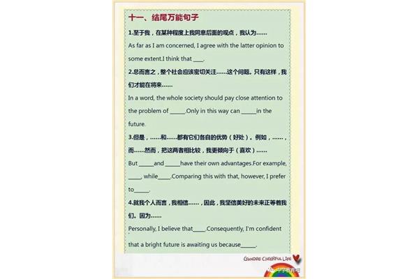 英语开头万能句子