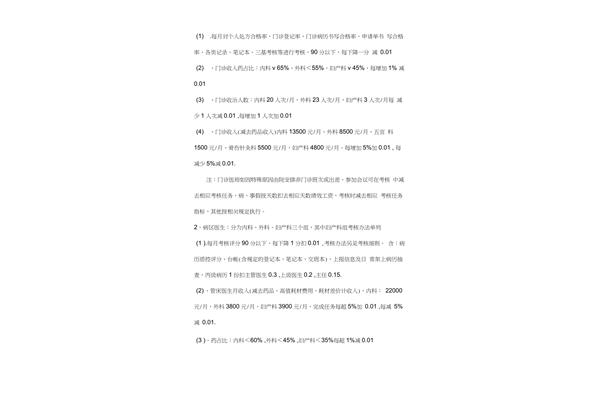 医院绩效考核方案
