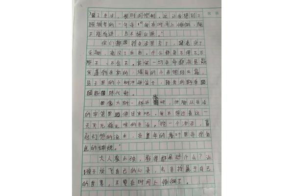 我渴望自由作文