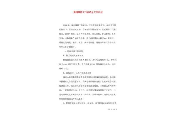 残联工作计划