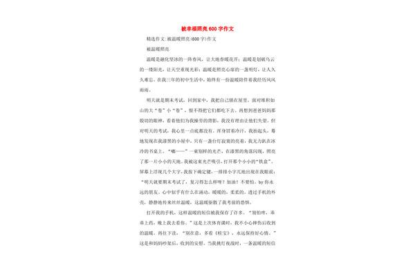 被温暖照亮作文