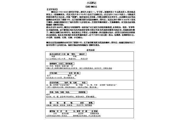 小石潭记笔记