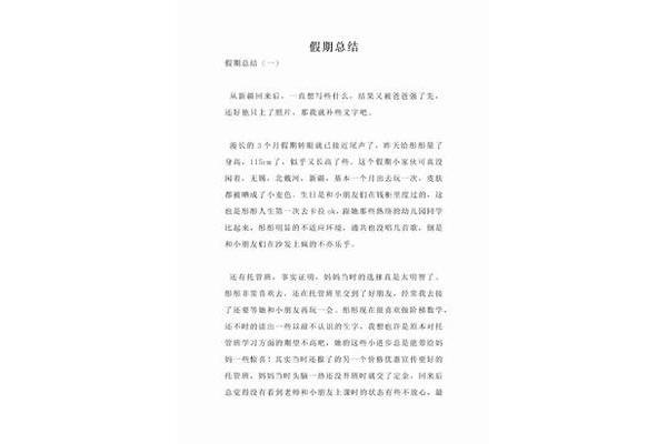 假期总结500字