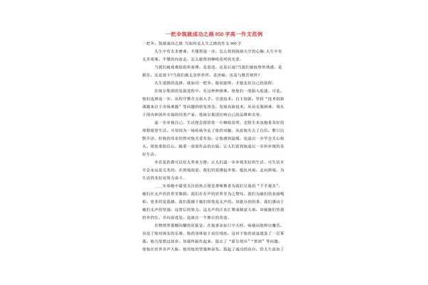 成功之路作文