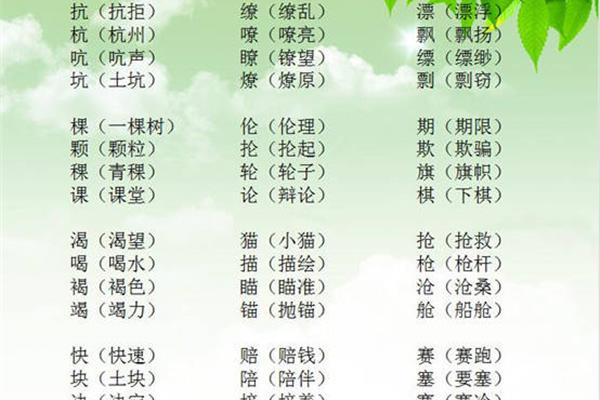 吭的形近字