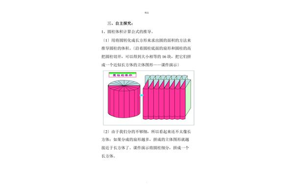 圆柱的体积公式