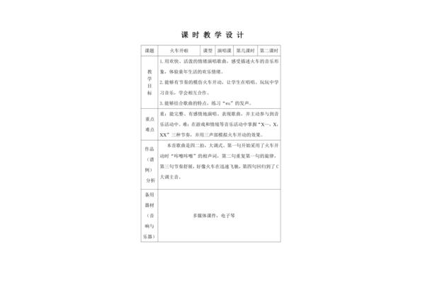 火车开啦音乐教案