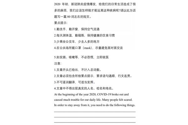 中考英语作文题目