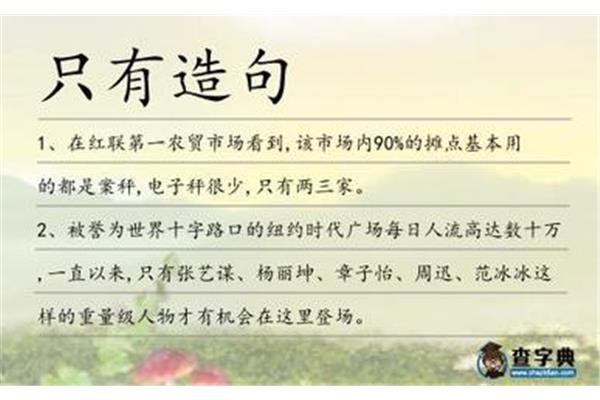 用只有才造句