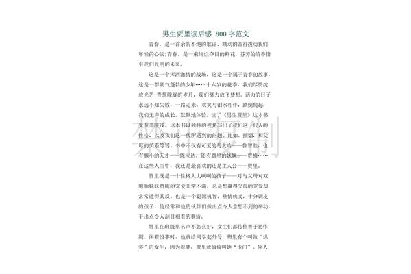 男生贾里读后感