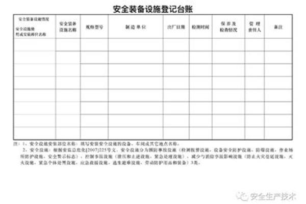 安全生产台账