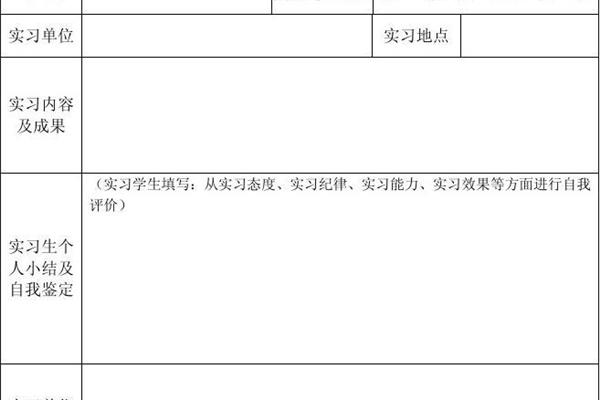实习鉴定表模板