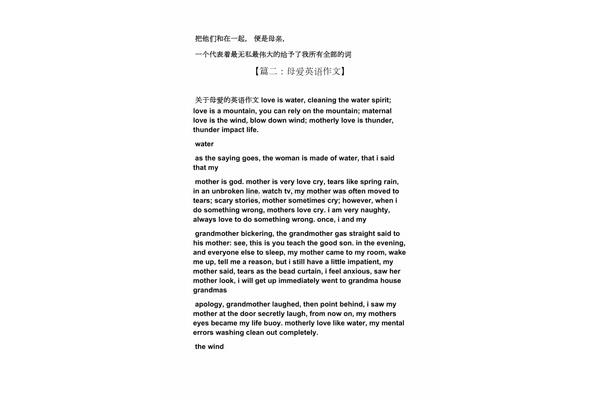 关于母亲的作文