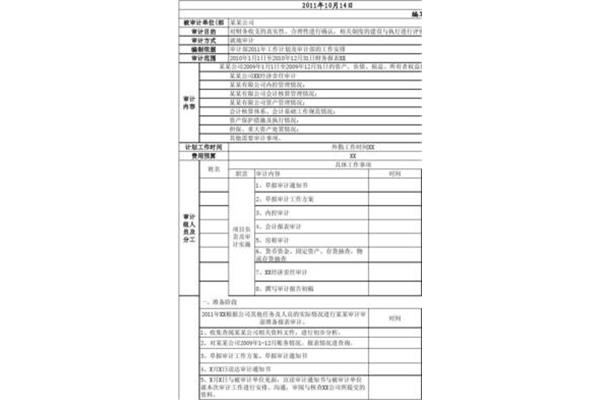 审计工作方案